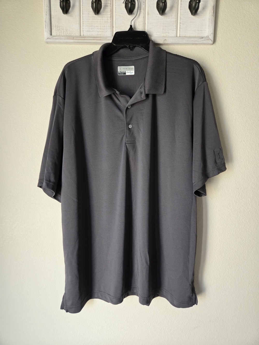 PGA Tour Men's Charcoal Gray Performance Polo
